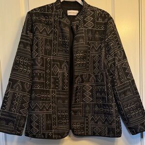 Alfred Dunner Black Patterned Jacket